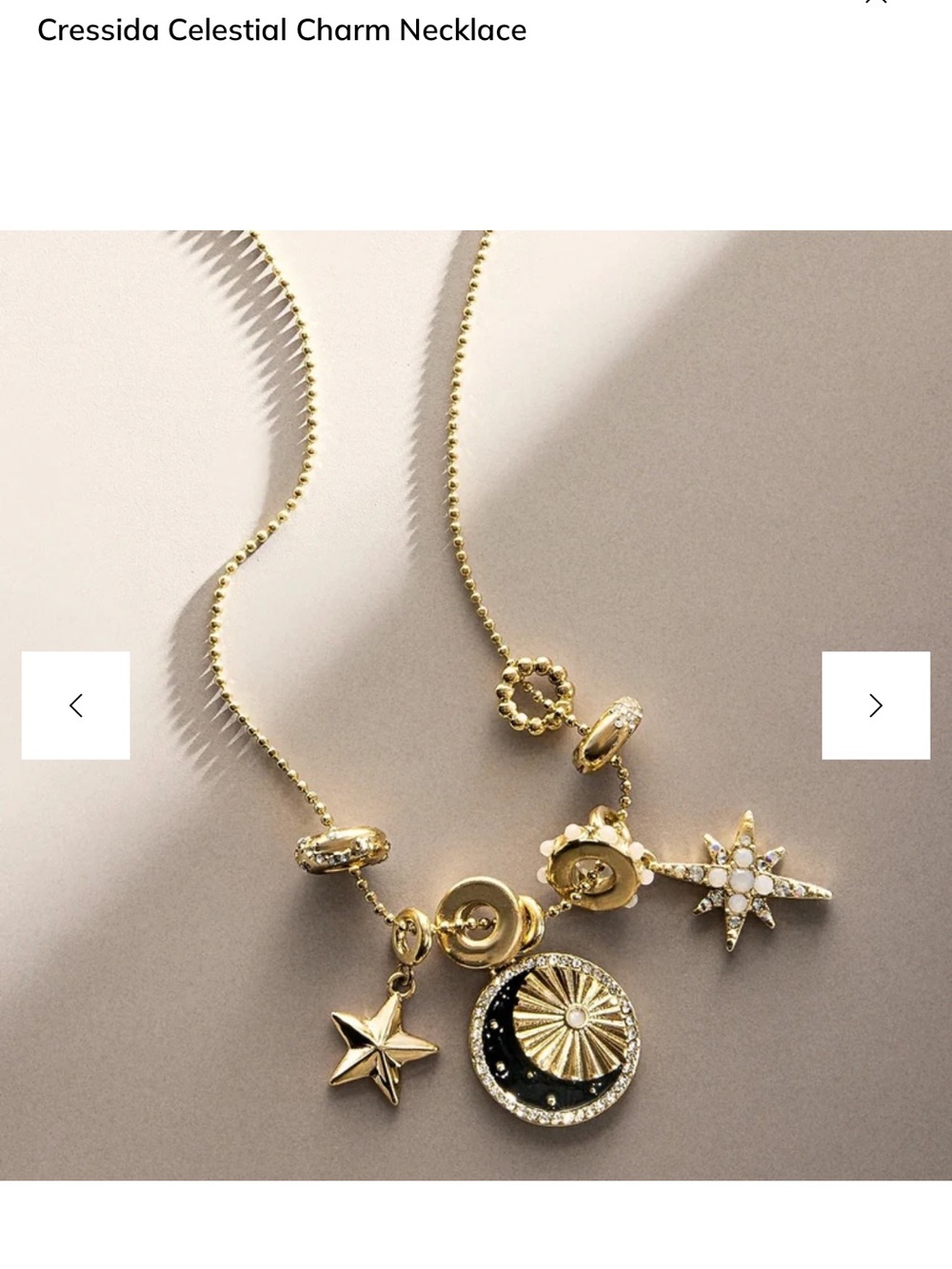 BaubleBar Gold Cressida Celestial Charm Necklace